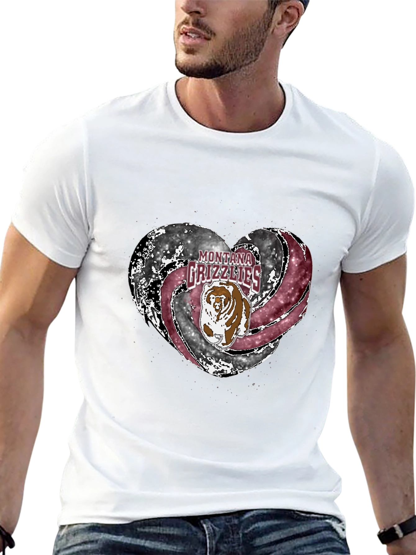 Montana Grizzlies Heart T-Shirt