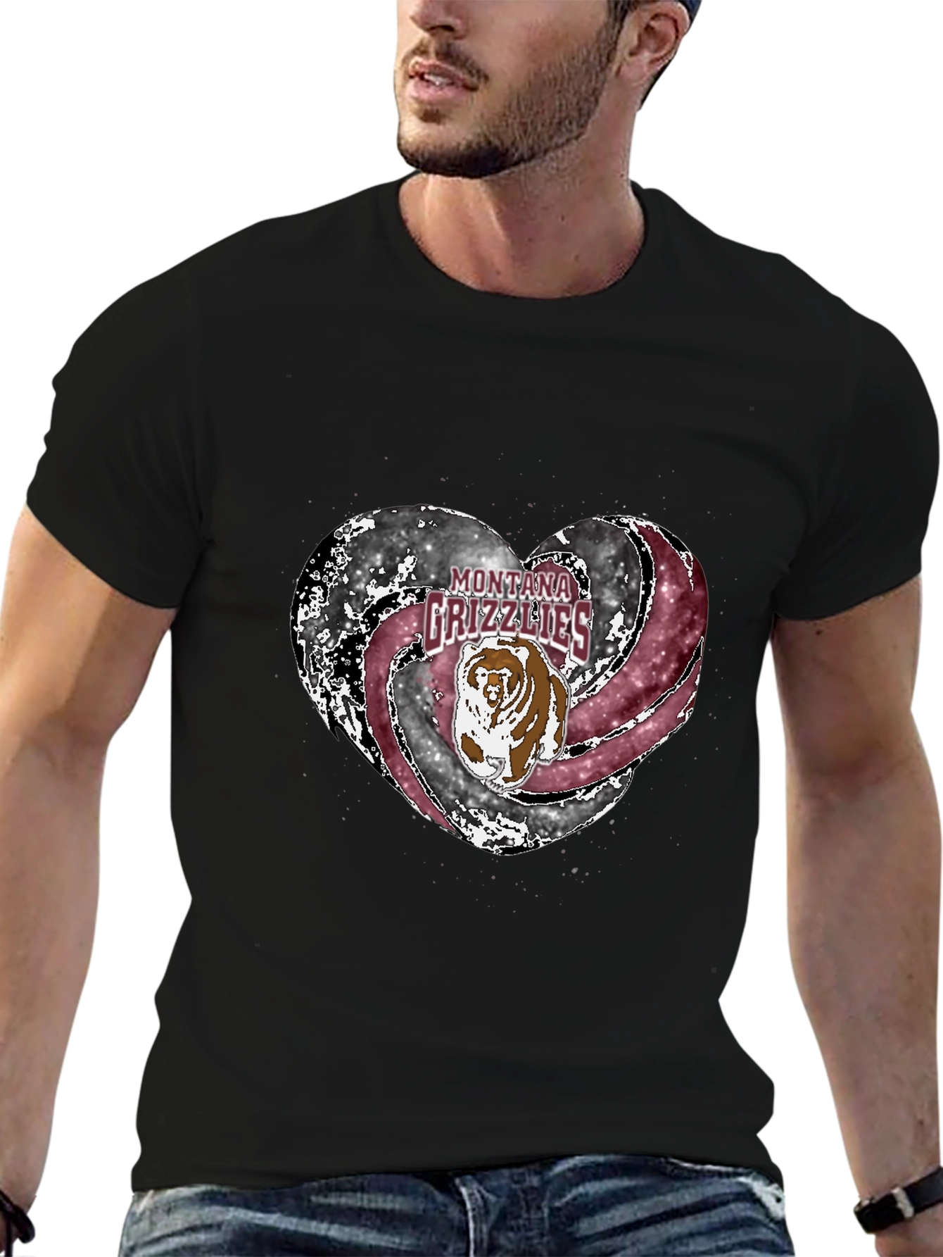 Montana Grizzlies Heart T-Shirt