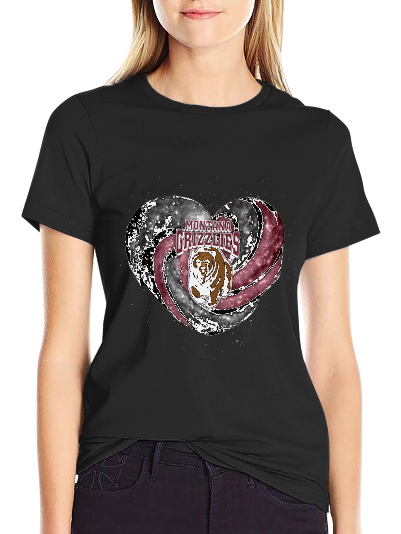 Montana Grizzlies Heart T-Shirt