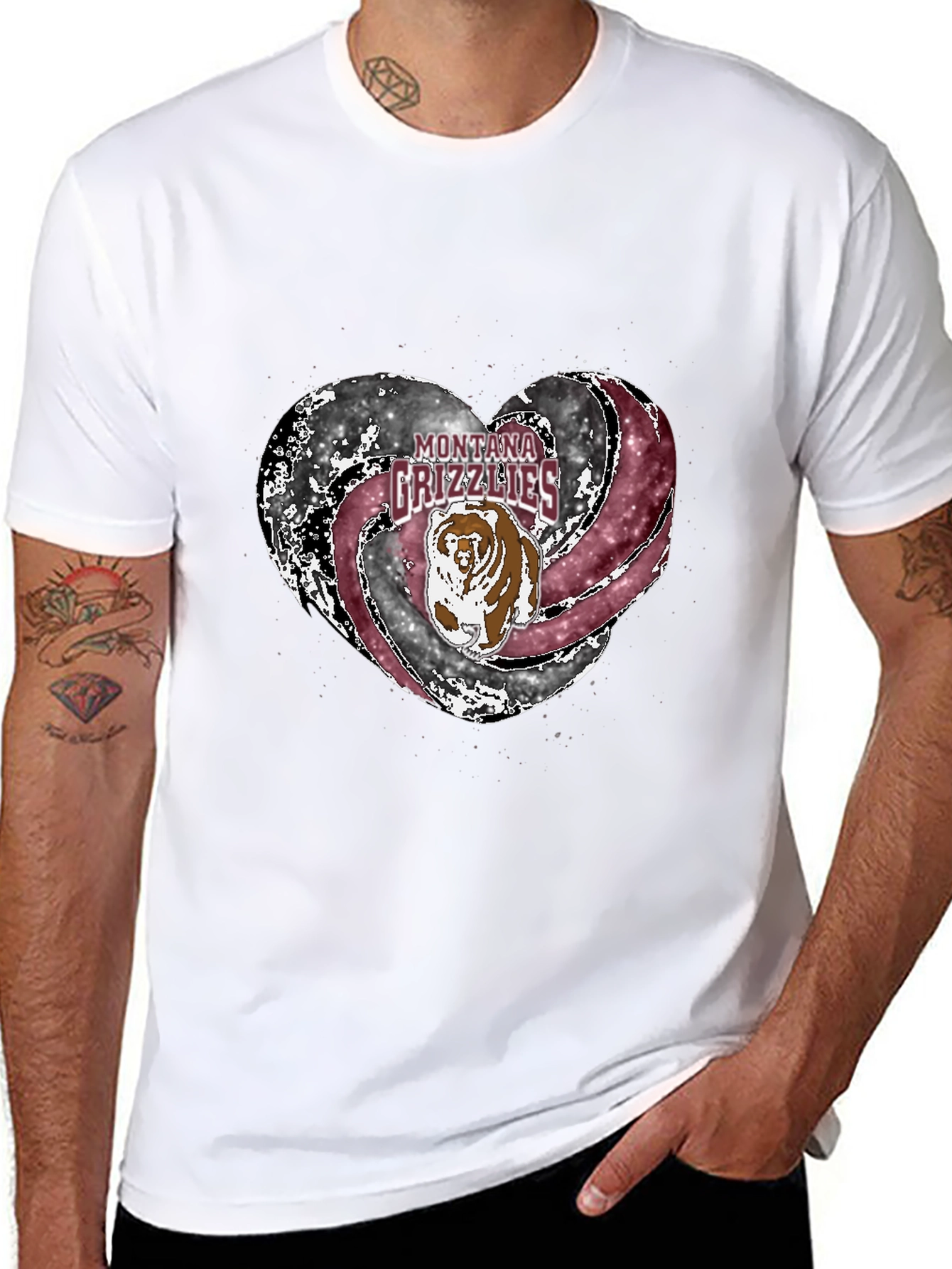 Montana Grizzlies Heart T-Shirt