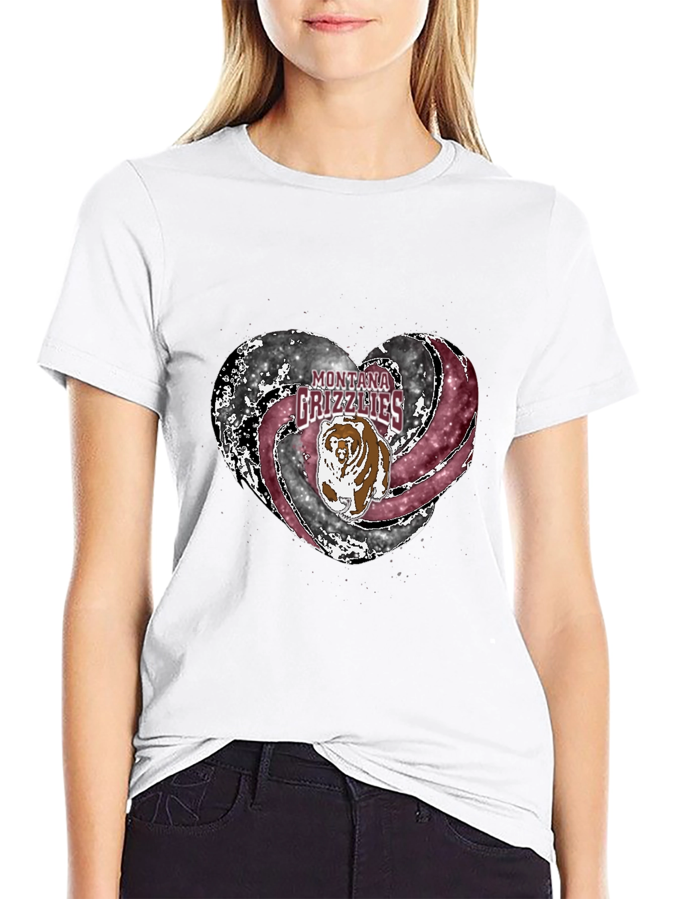 Montana Grizzlies Heart T-Shirt