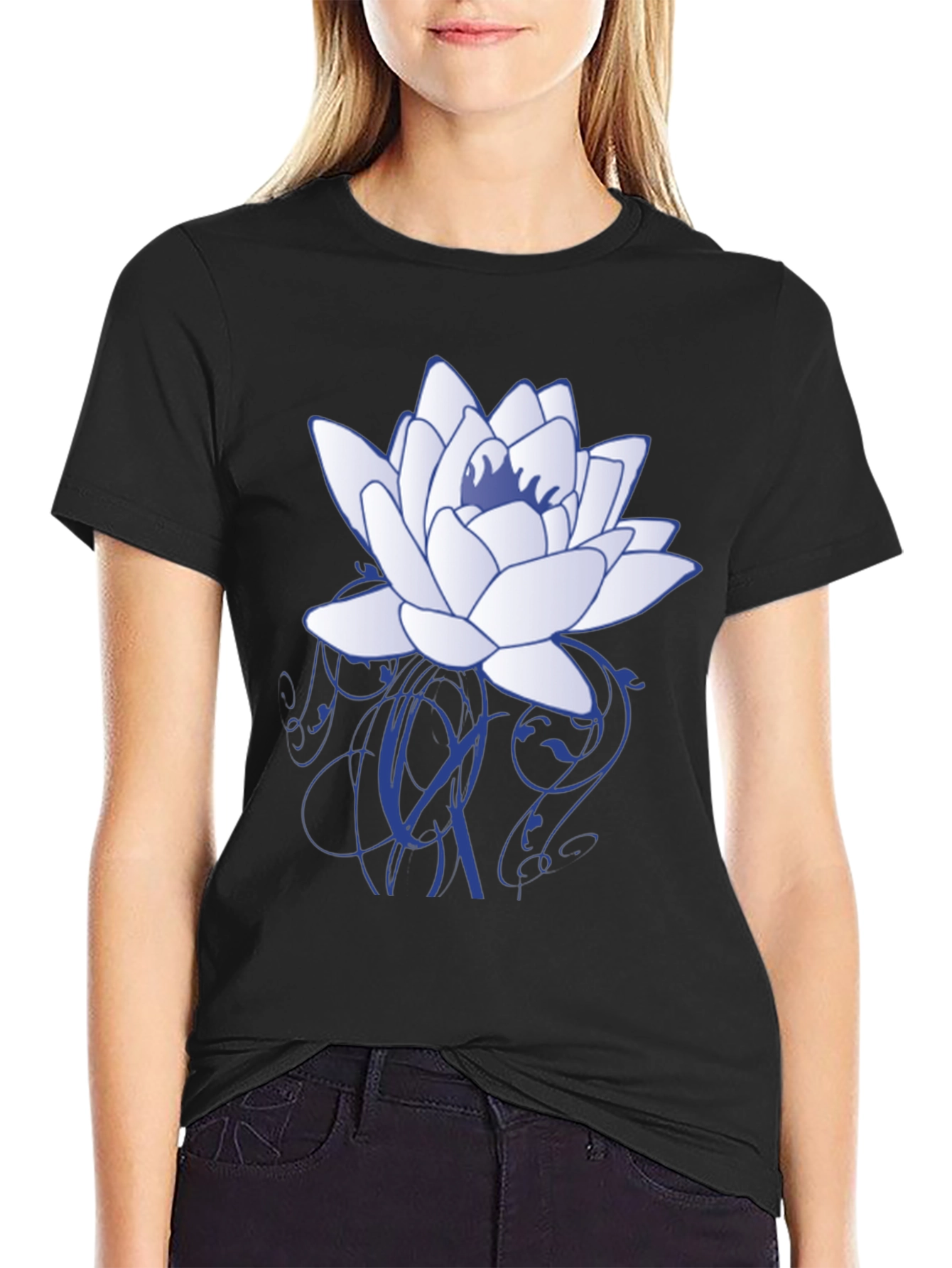 Lotus Flower Graphic T-Shirt - Stylish Casual Wear