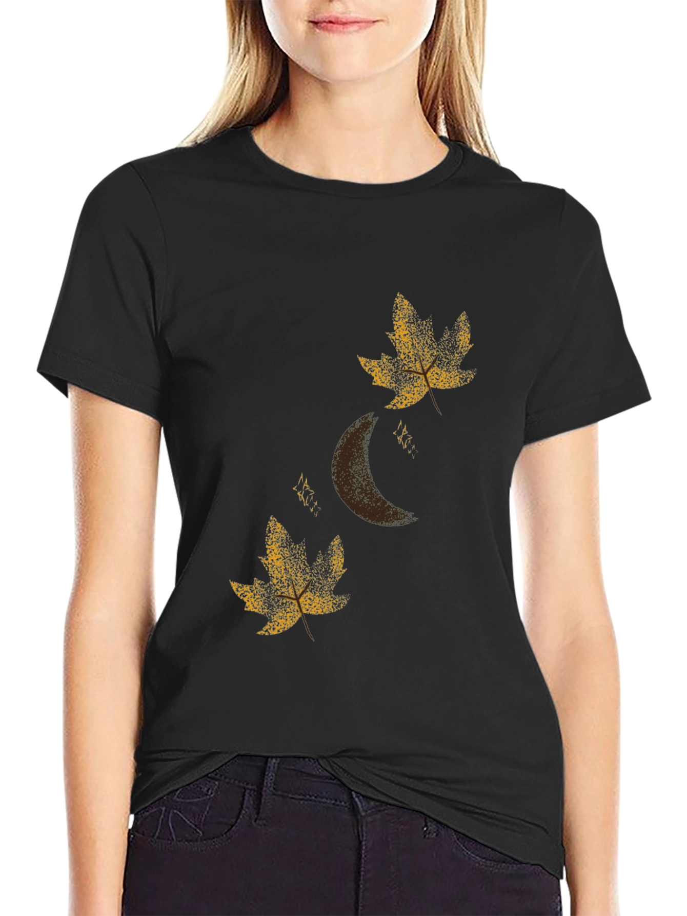 Autumn Moon Black T-Shirt