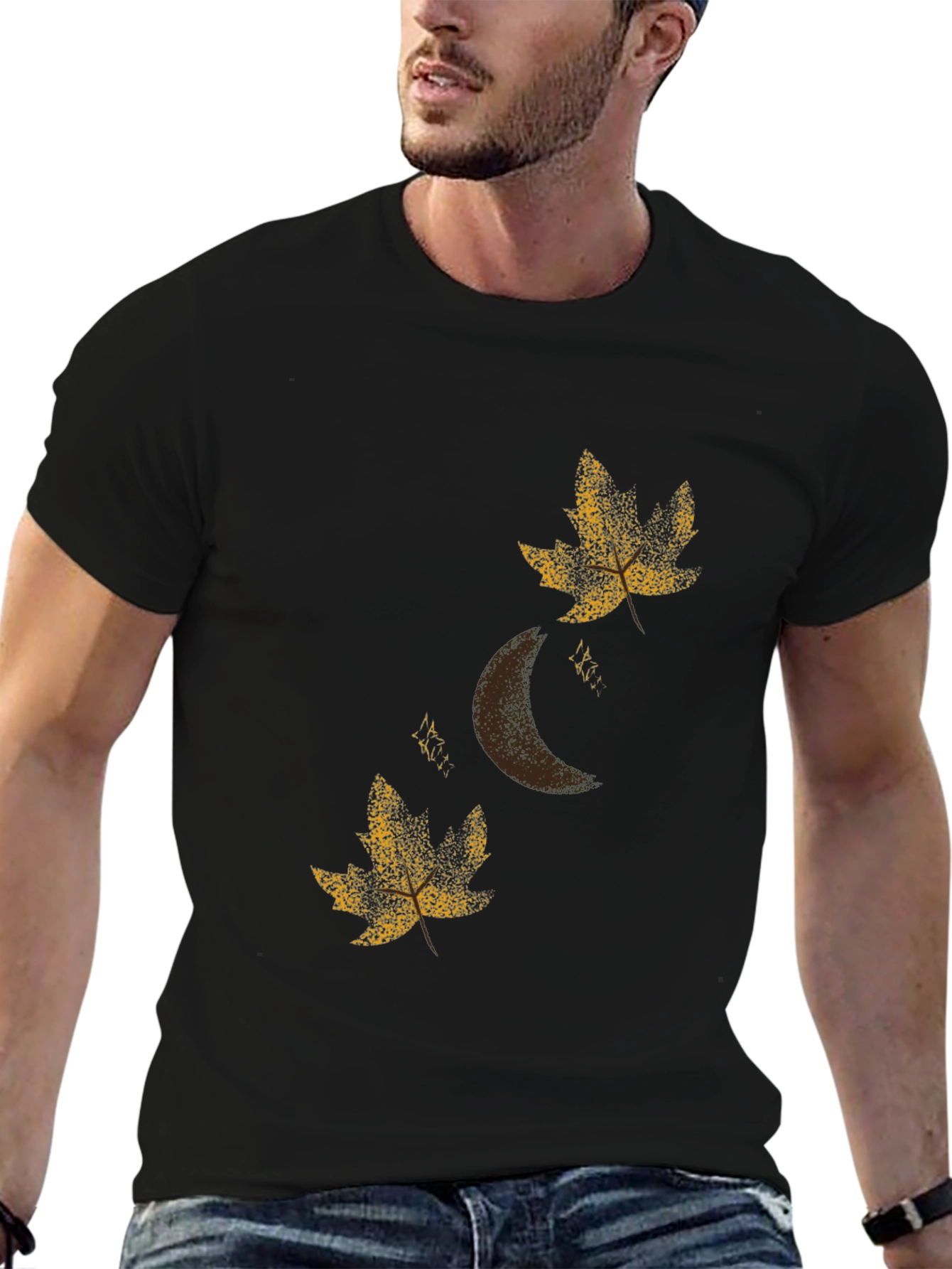 Autumn Moon Black T-Shirt