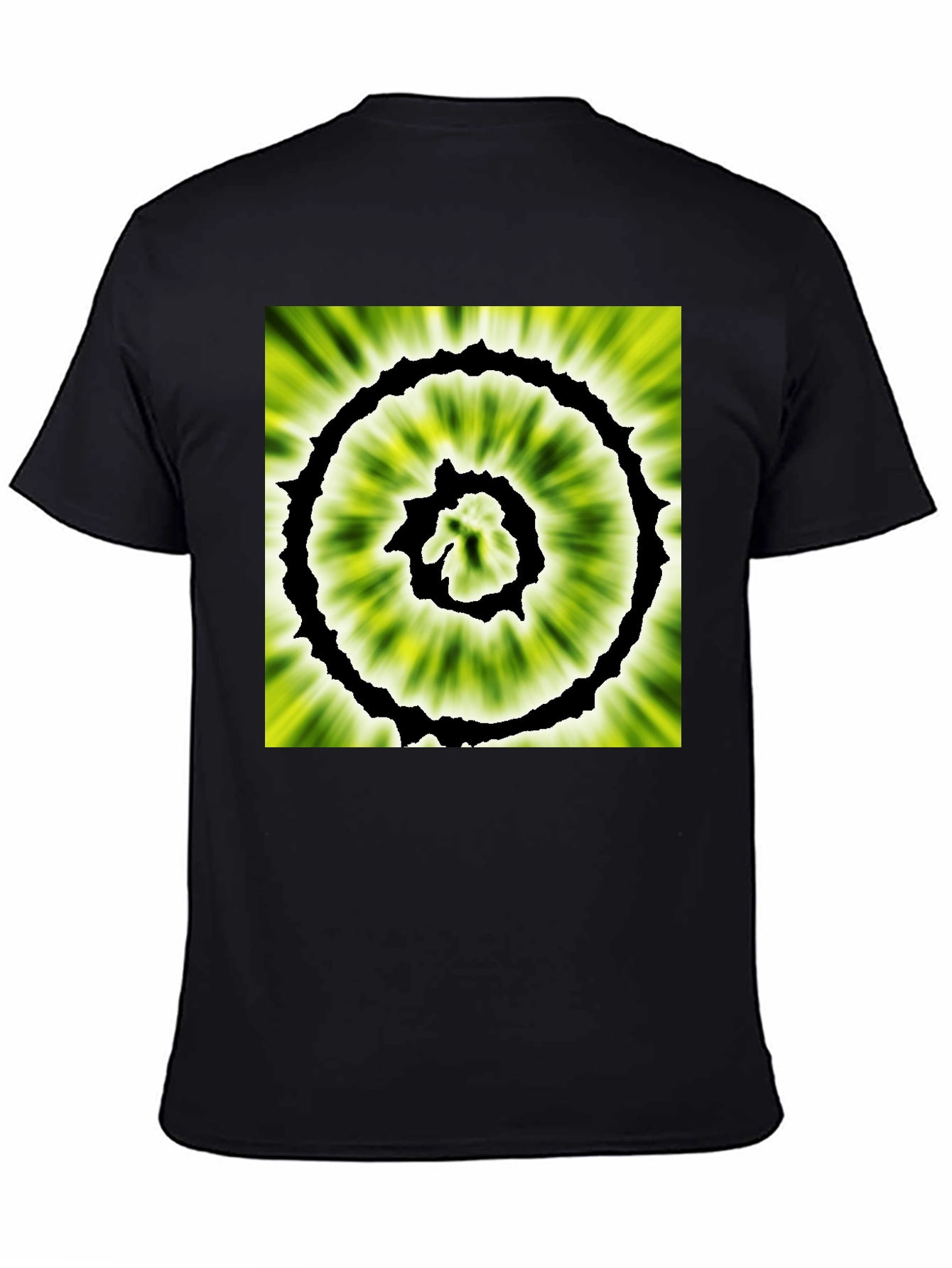 Abstract Spiral Graphic Black T-Shirt