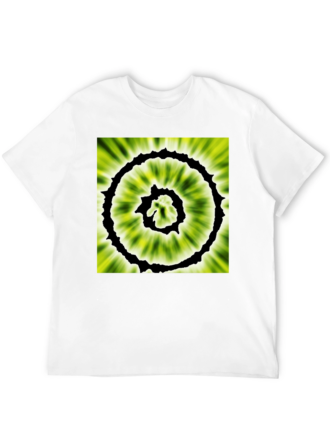 Abstract Spiral Graphic Black T-Shirt