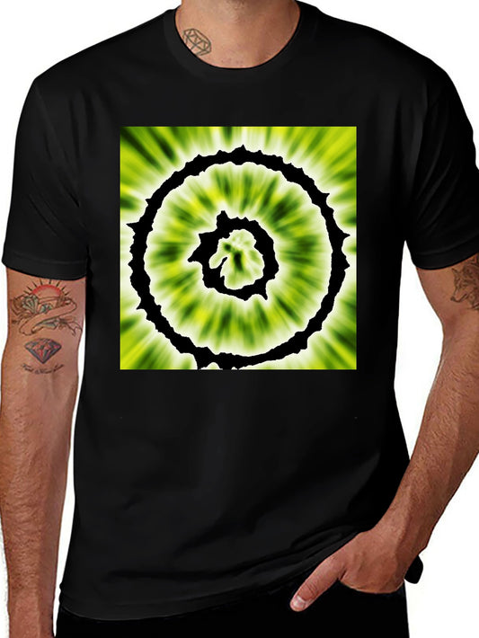 Abstract Spiral Graphic Black T-Shirt