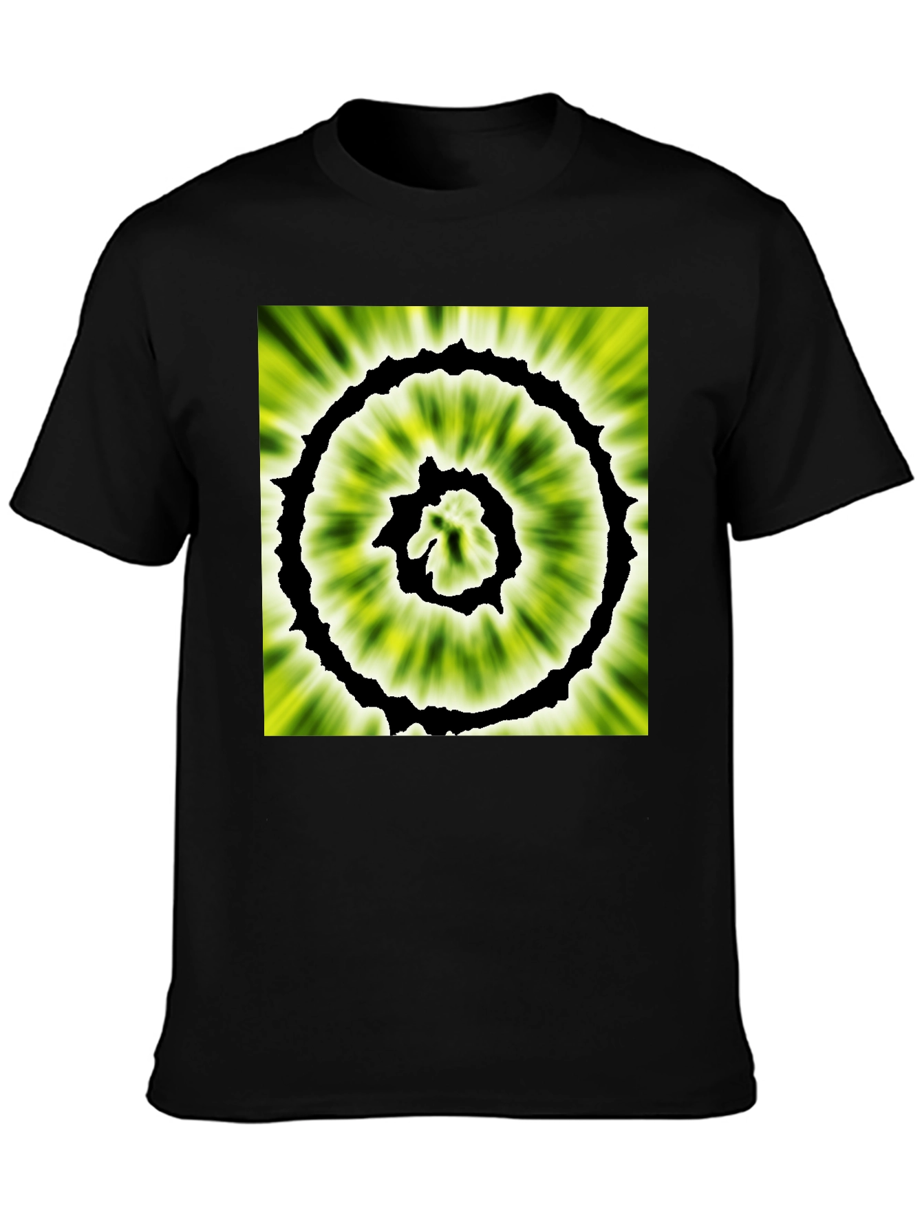 Abstract Spiral Graphic Black T-Shirt