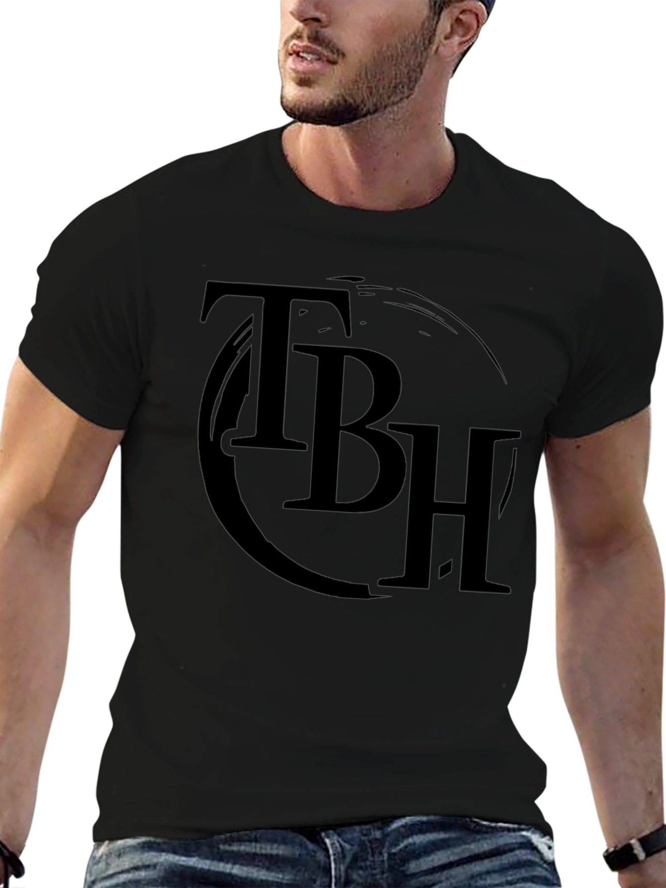 TBH Black Graphic Tee - Casual Style