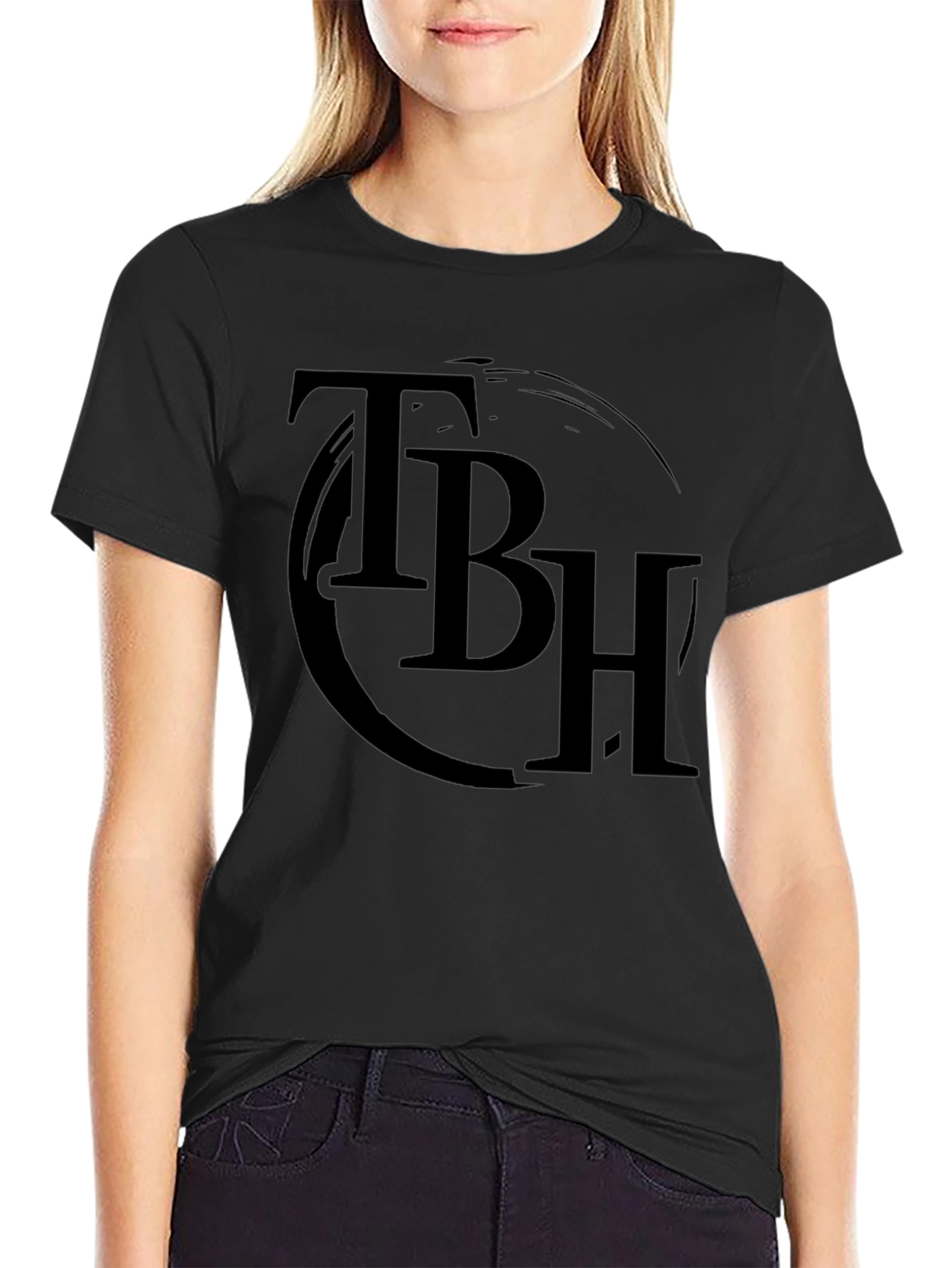 TBH Black Graphic Tee - Casual Style