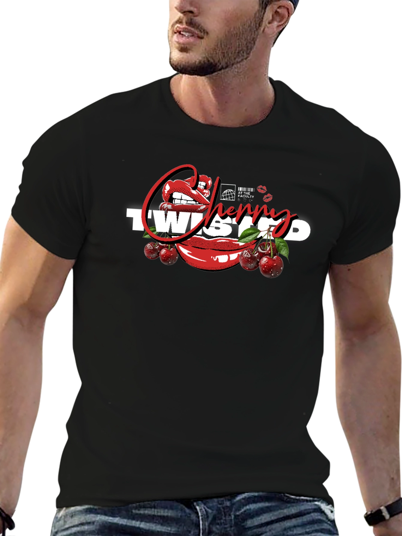 Cherry Twisted Graphic T-Shirt - Unisex Cotton Tee