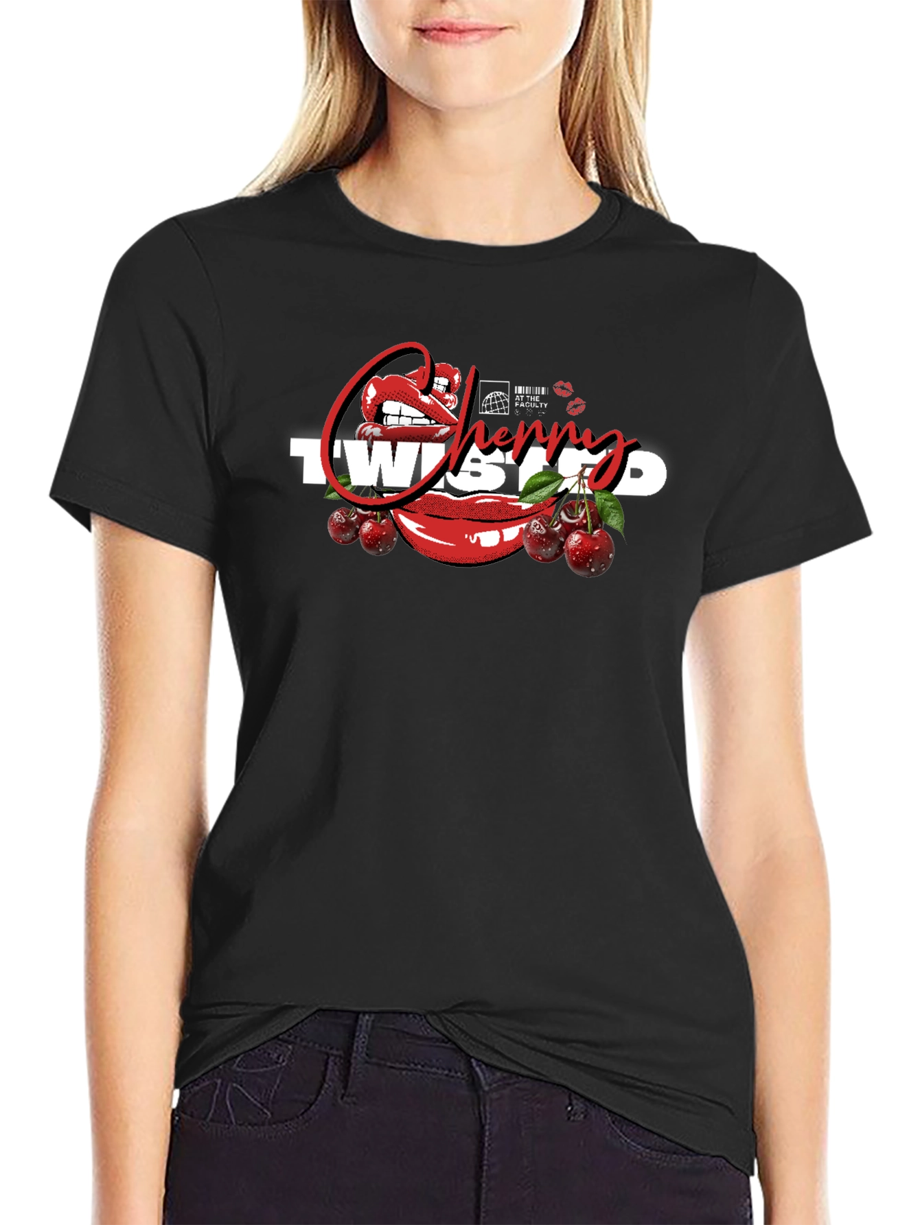 Cherry Twisted Graphic T-Shirt - Unisex Cotton Tee