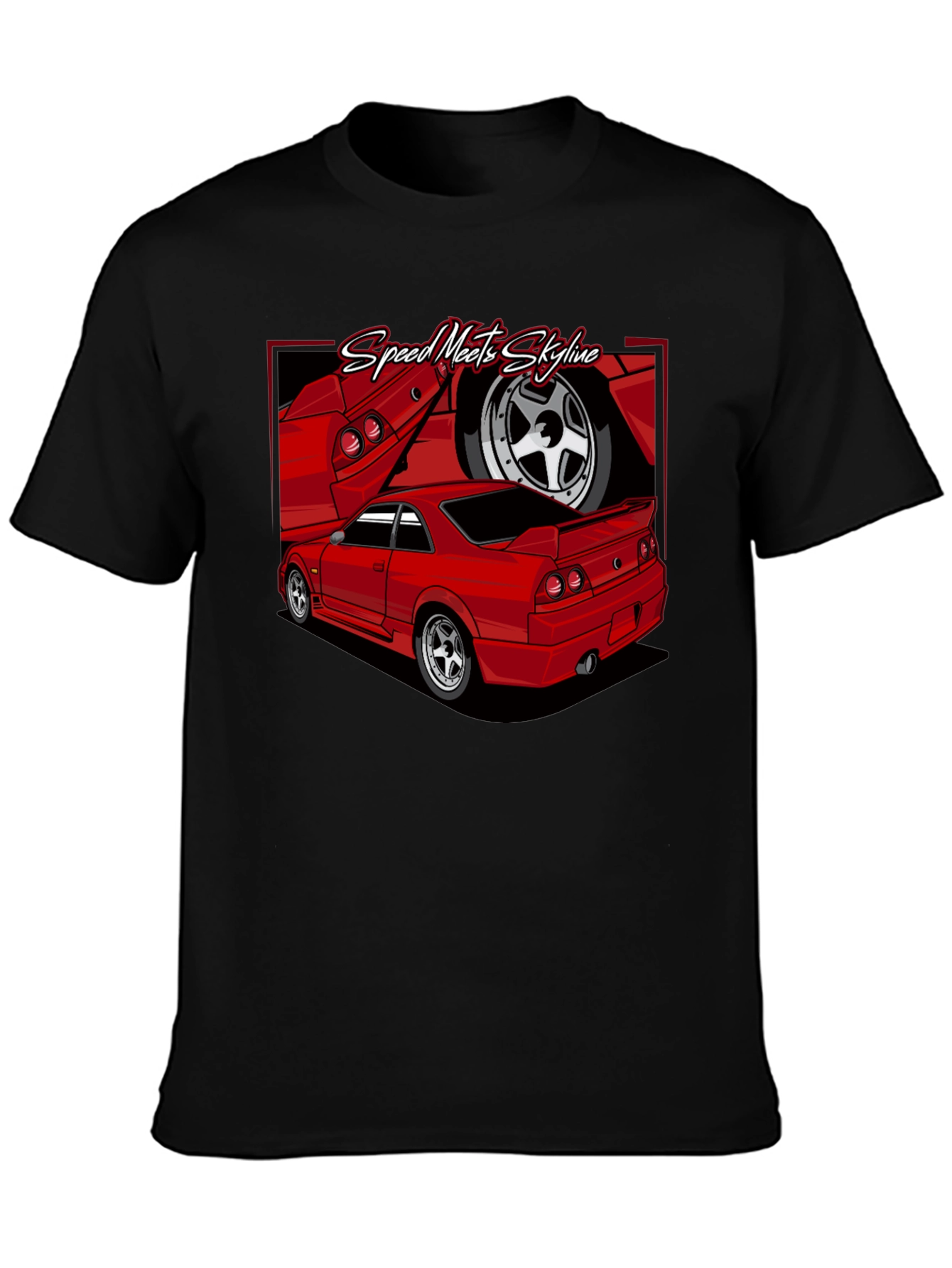 Speed Meets Skyline Graphic T-Shirt