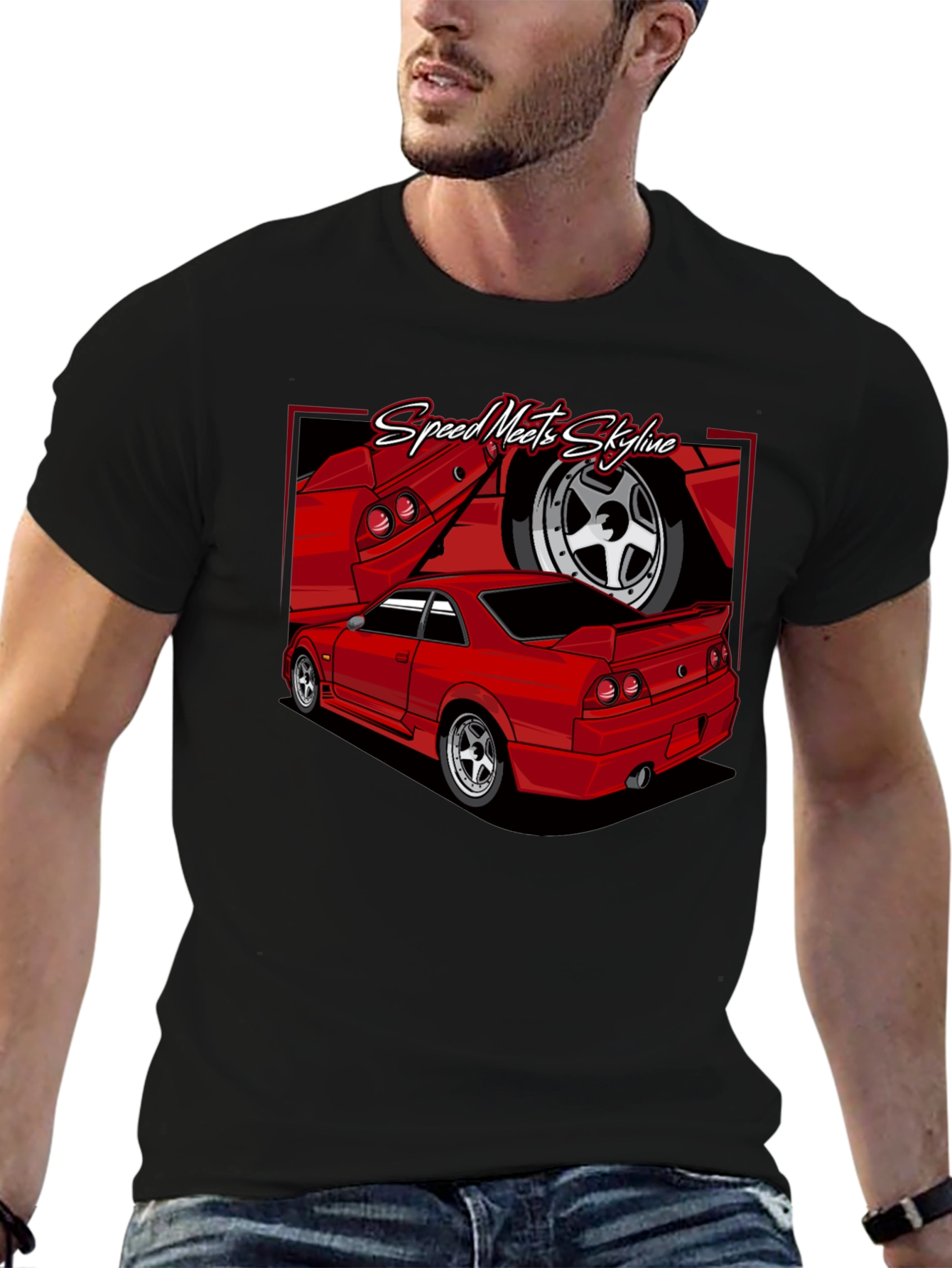 Speed Meets Skyline Graphic T-Shirt