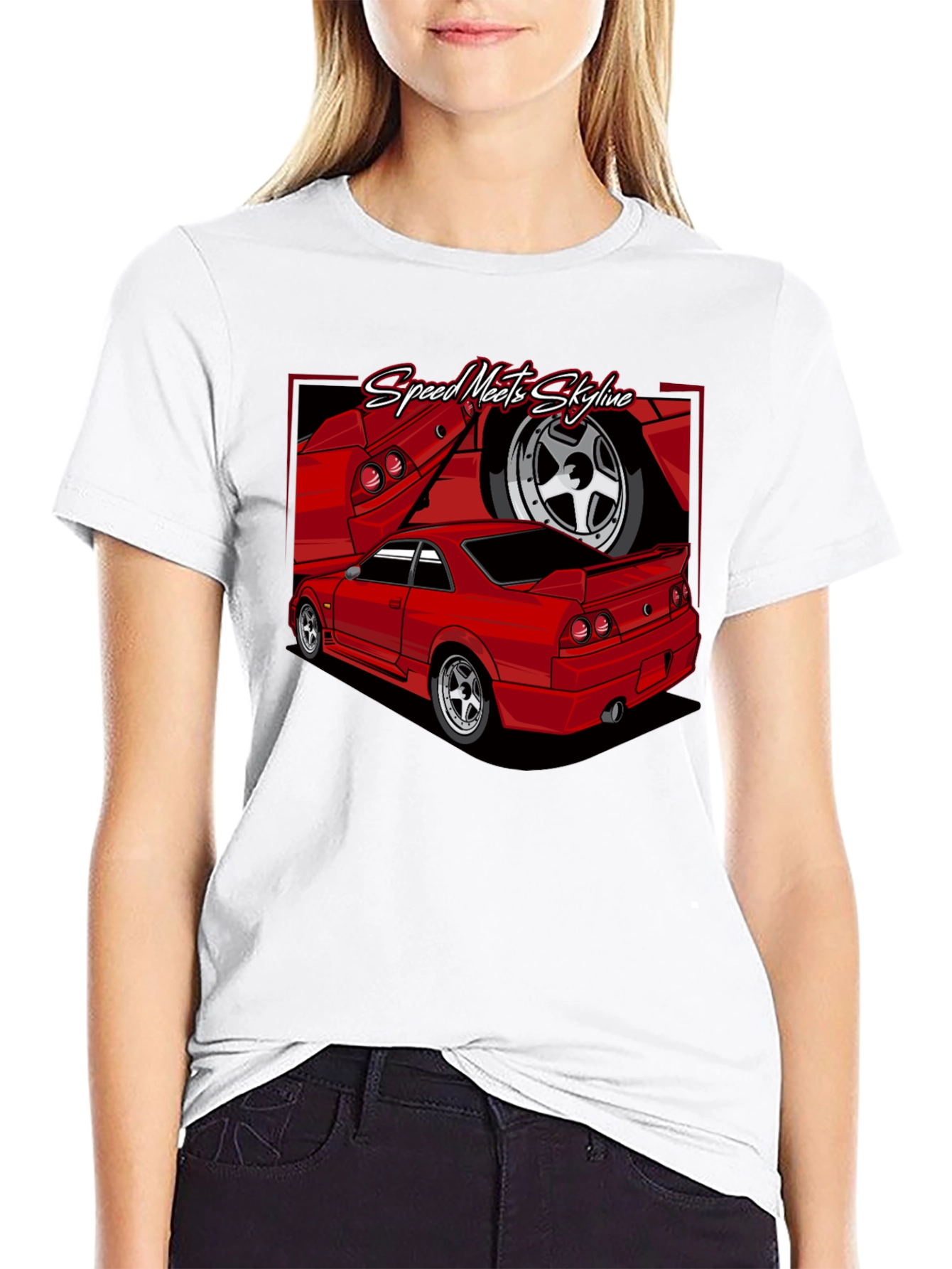 Speed Meets Skyline Graphic T-Shirt