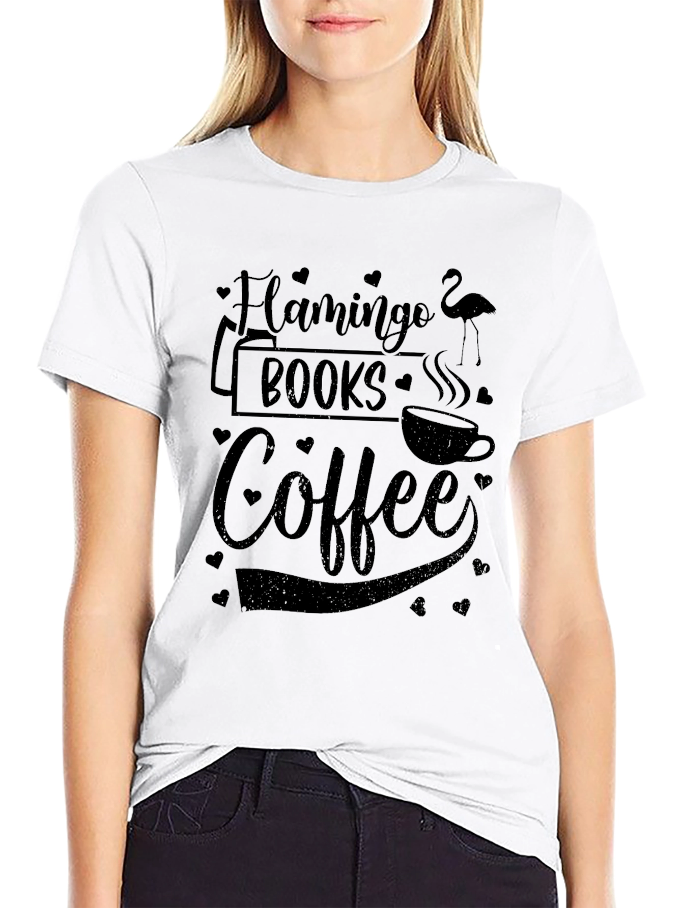 Flamingo Books Coffee Graphic Tee - Black