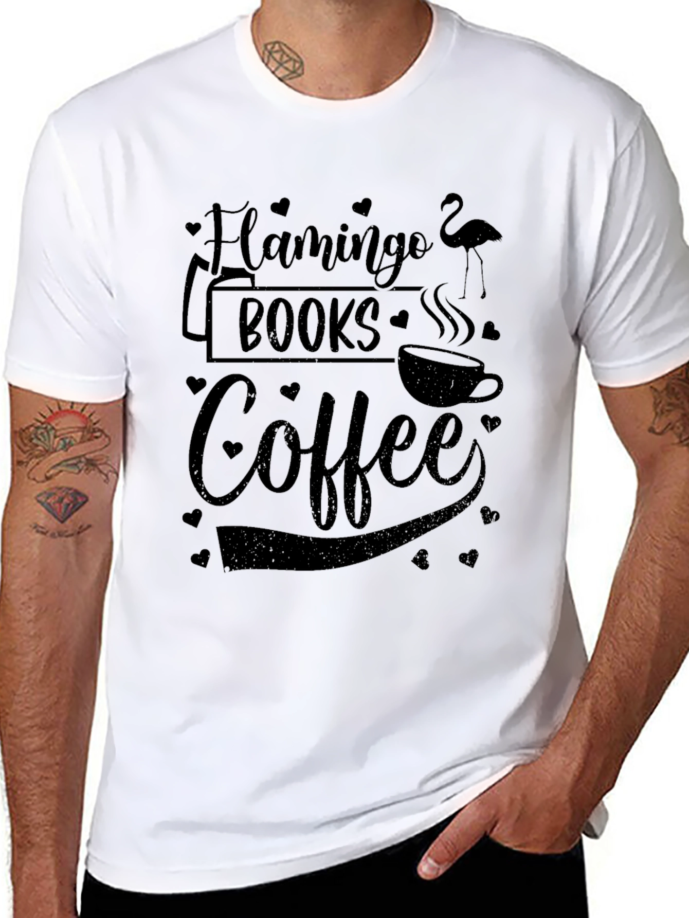 Flamingo Books Coffee Graphic Tee - Black