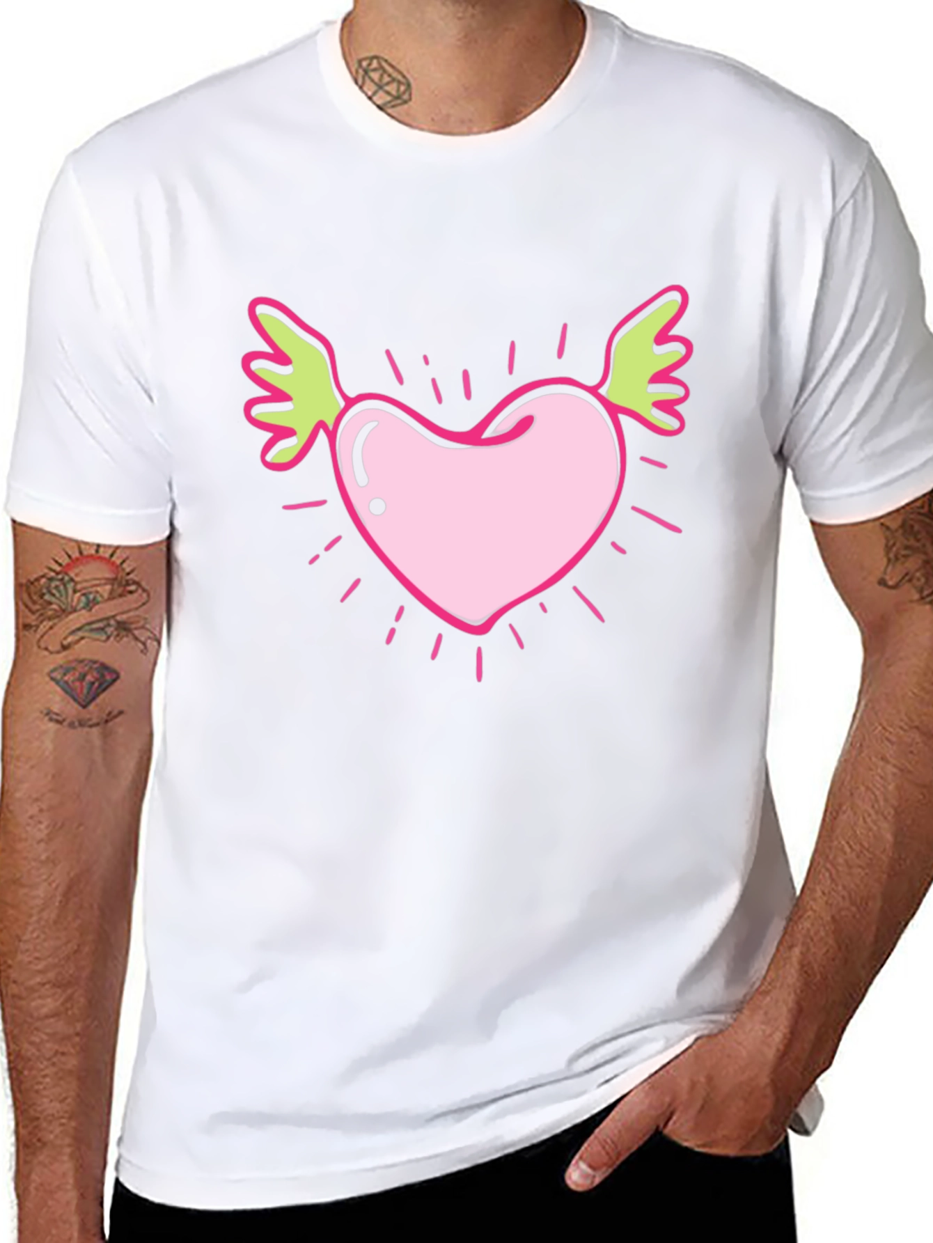 Winged Heart Graphic Tee - Black Cotton T-Shirt