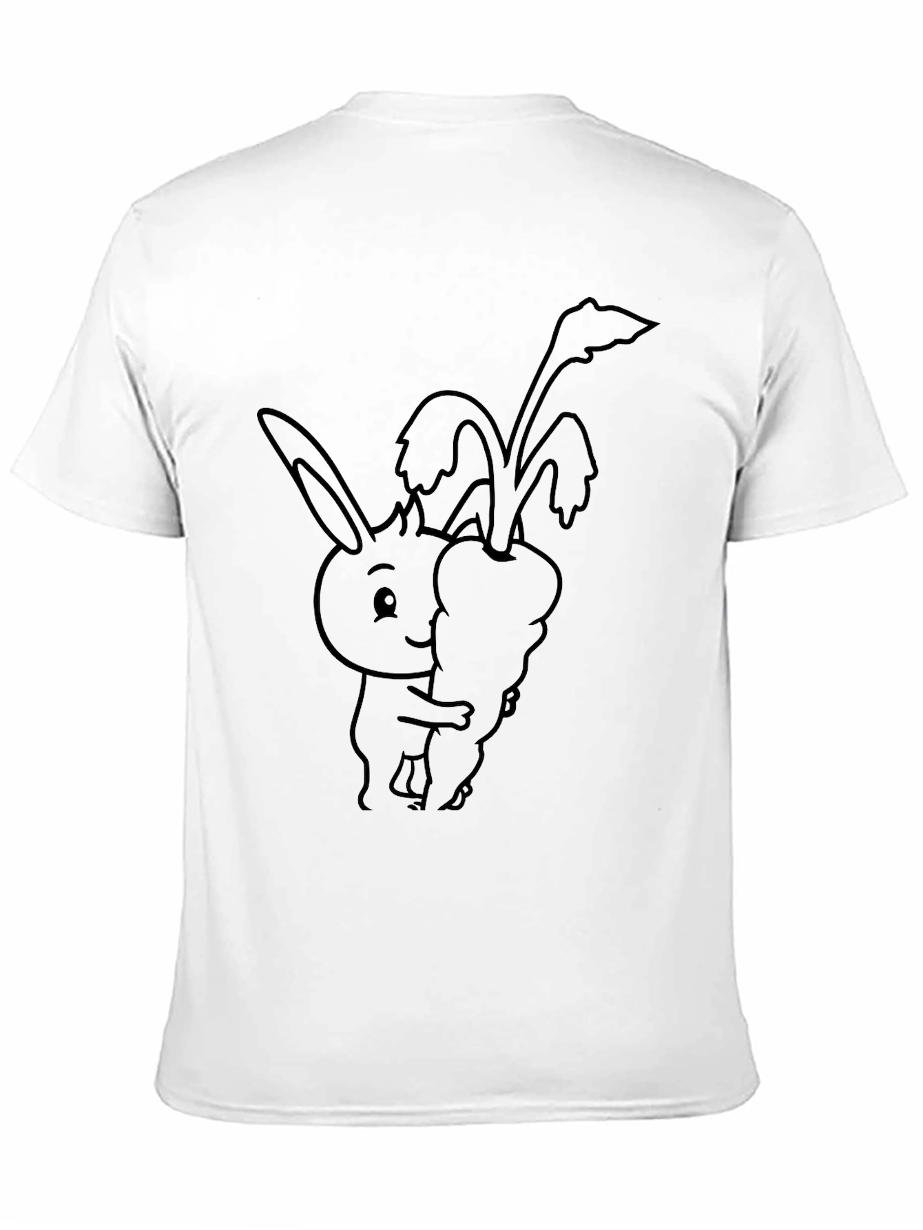 Bunny Hugging Carrot Graphic T-Shirt