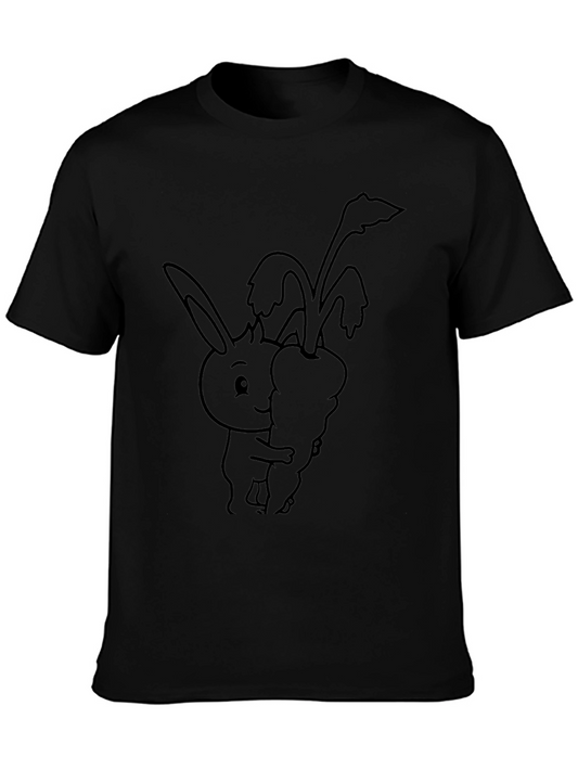 Bunny Hugging Carrot Graphic T-Shirt