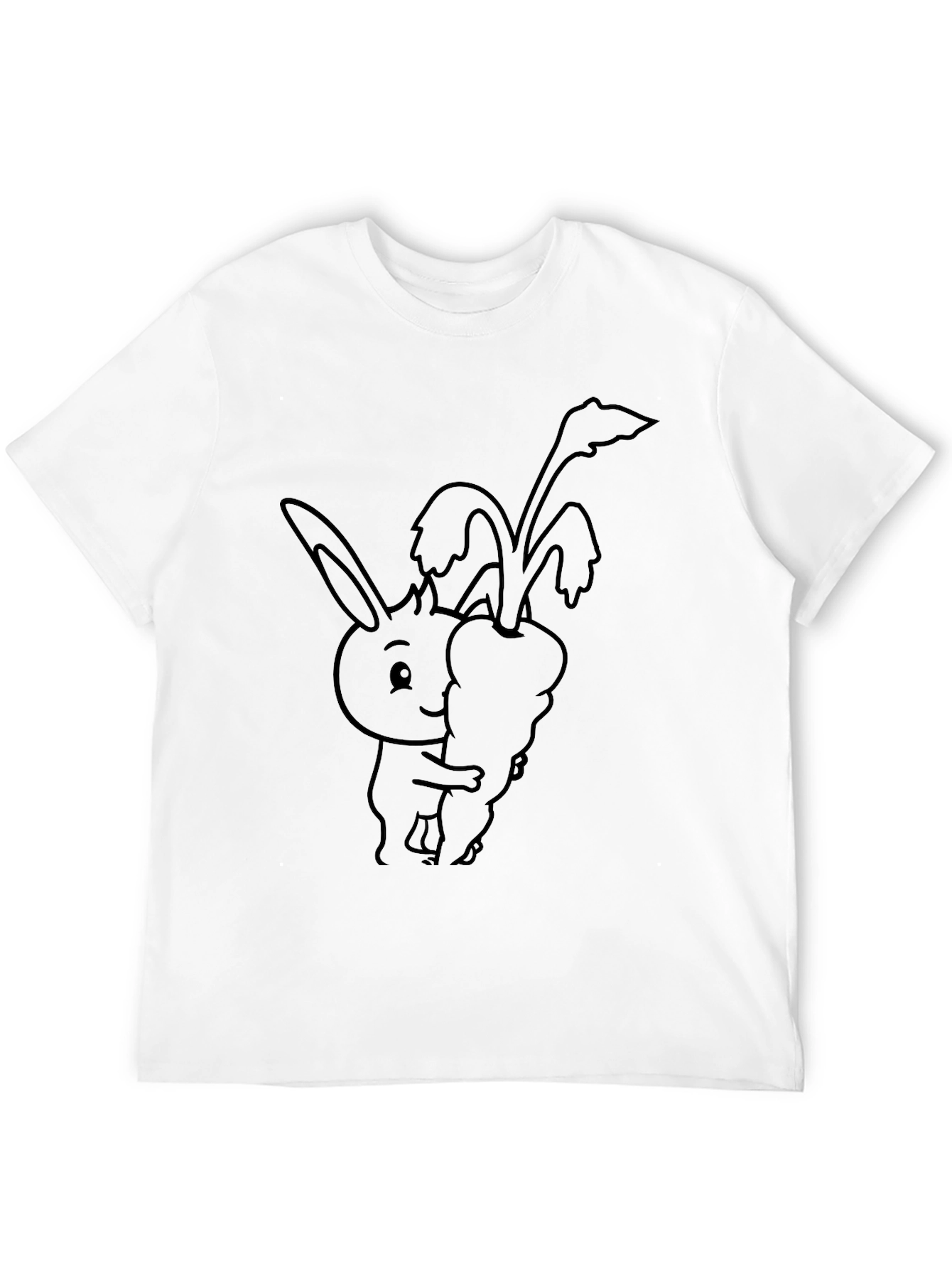 Bunny Hugging Carrot Graphic T-Shirt