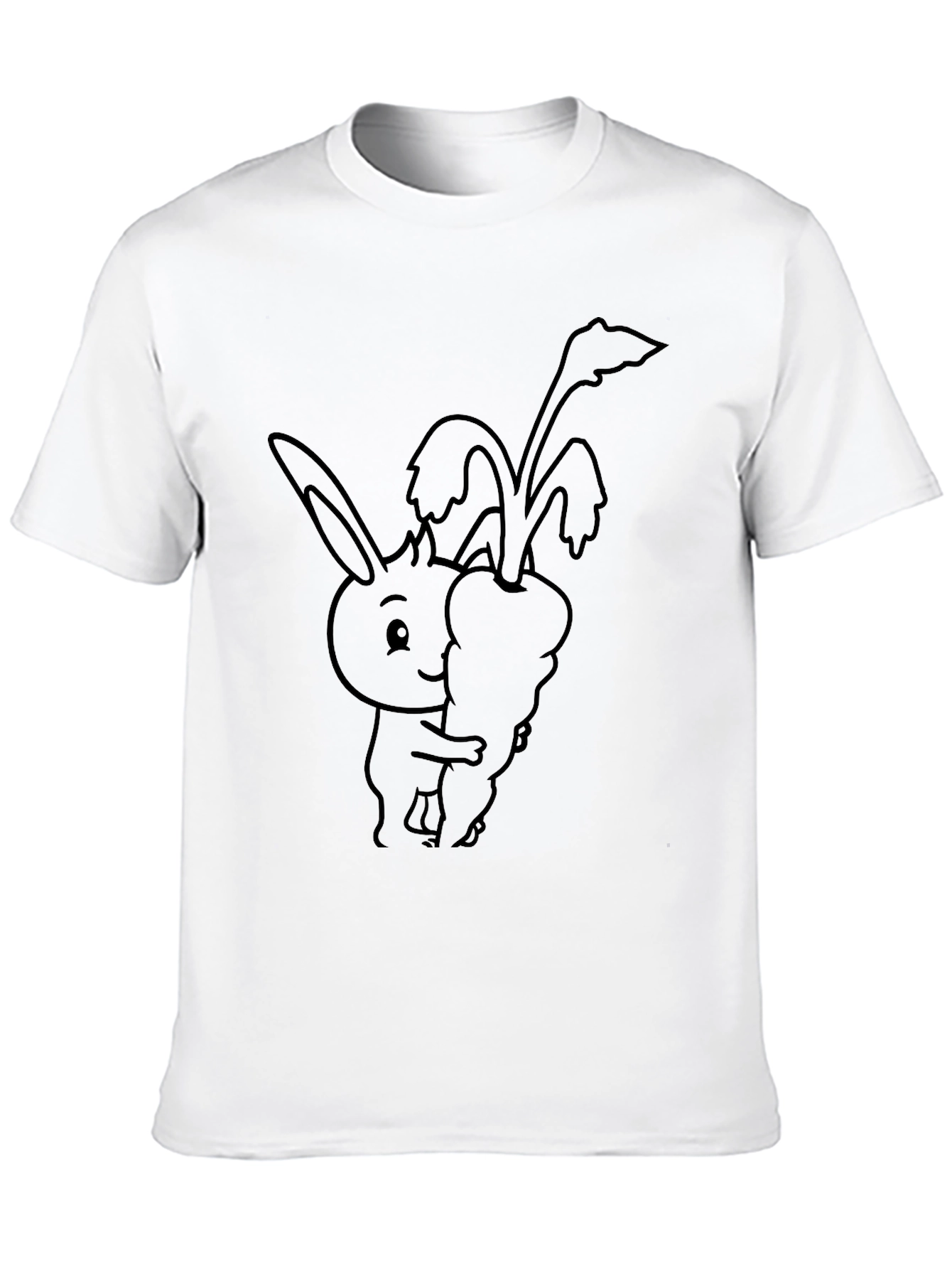 Bunny Hugging Carrot Graphic T-Shirt