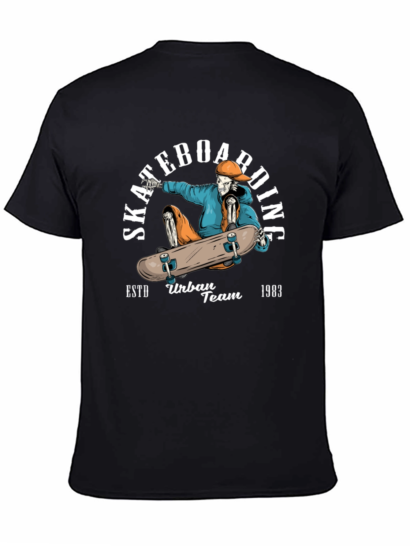 Skateboarding Skeleton Graphic Tee - Urban Style