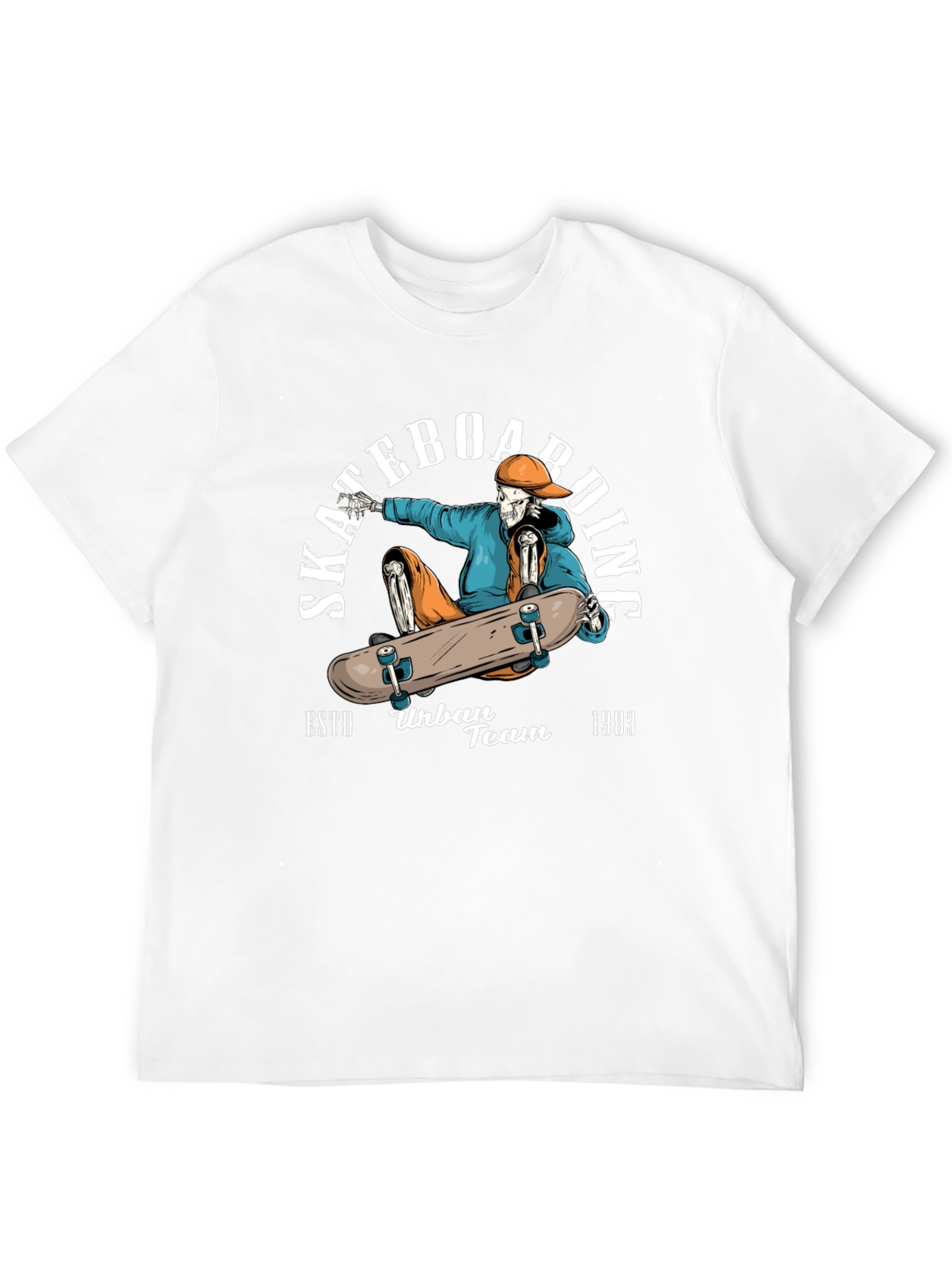 Skateboarding Skeleton Graphic Tee - Urban Style