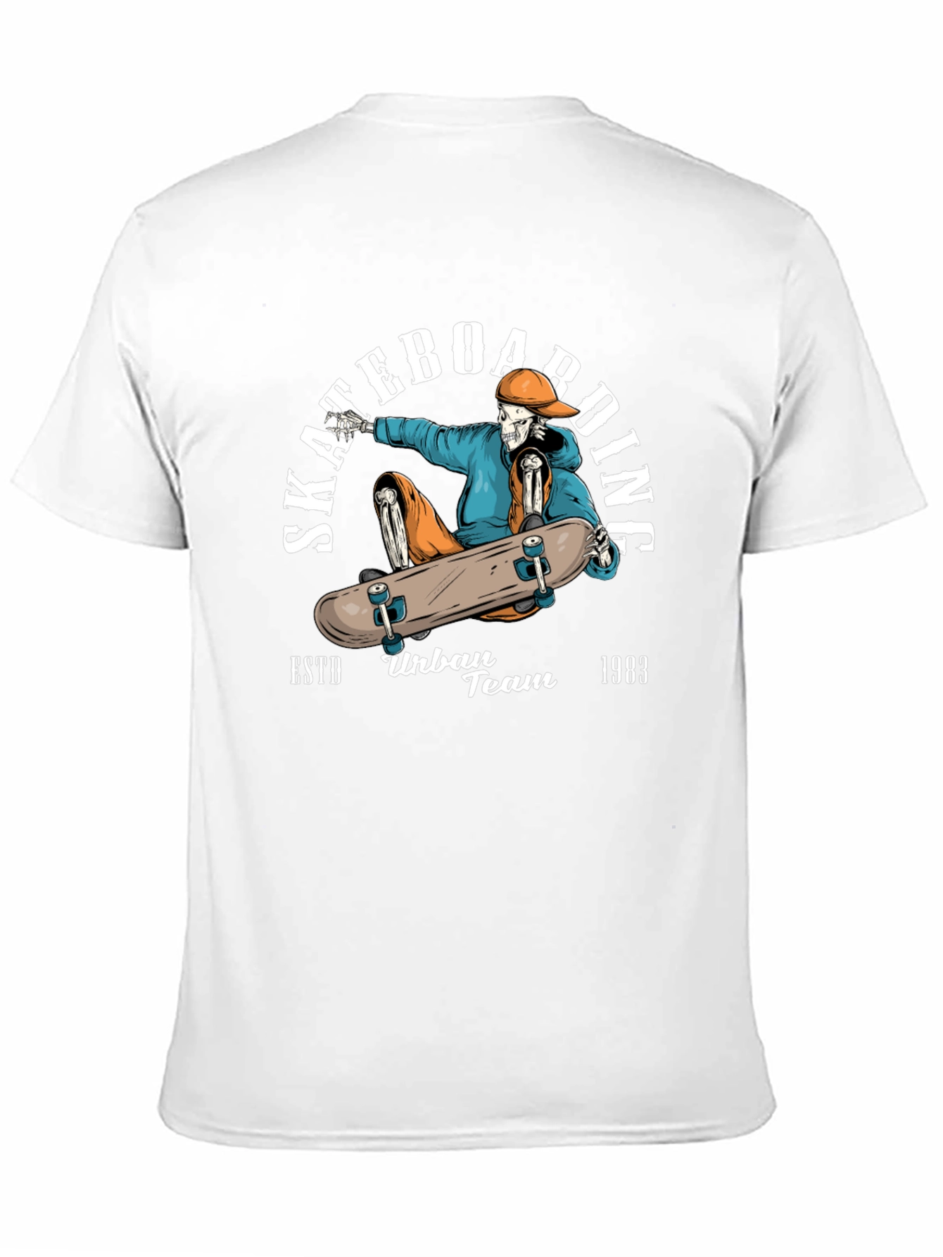 Skateboarding Skeleton Graphic Tee - Urban Style