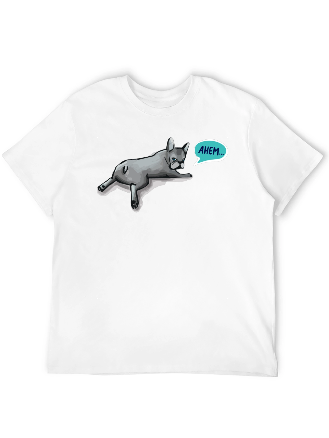 Ahem French Bulldog Mens Black T-Shirt