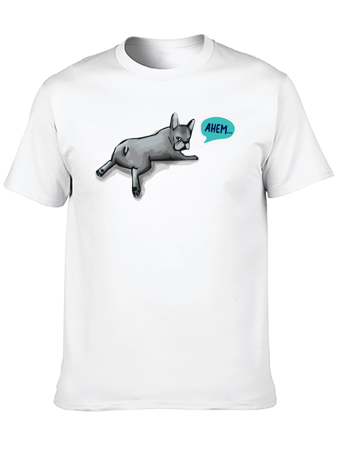 Ahem French Bulldog Mens Black T-Shirt