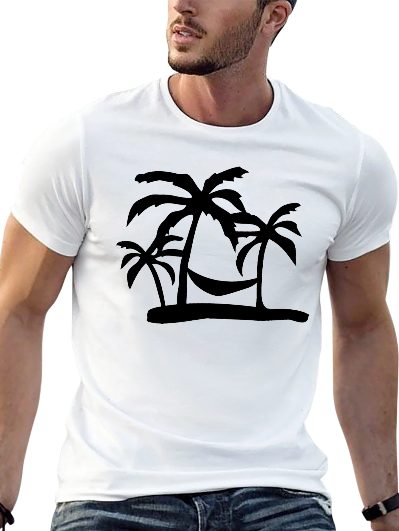Tropical Palm Tree Hammock Mens T-Shirt