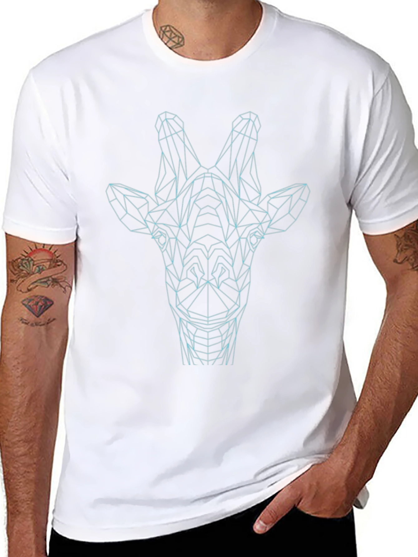 Geometric Giraffe Tee - Modern Art T-Shirt