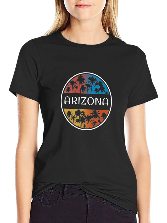 Arizona Palm Tree Graphic T-Shirt - Black