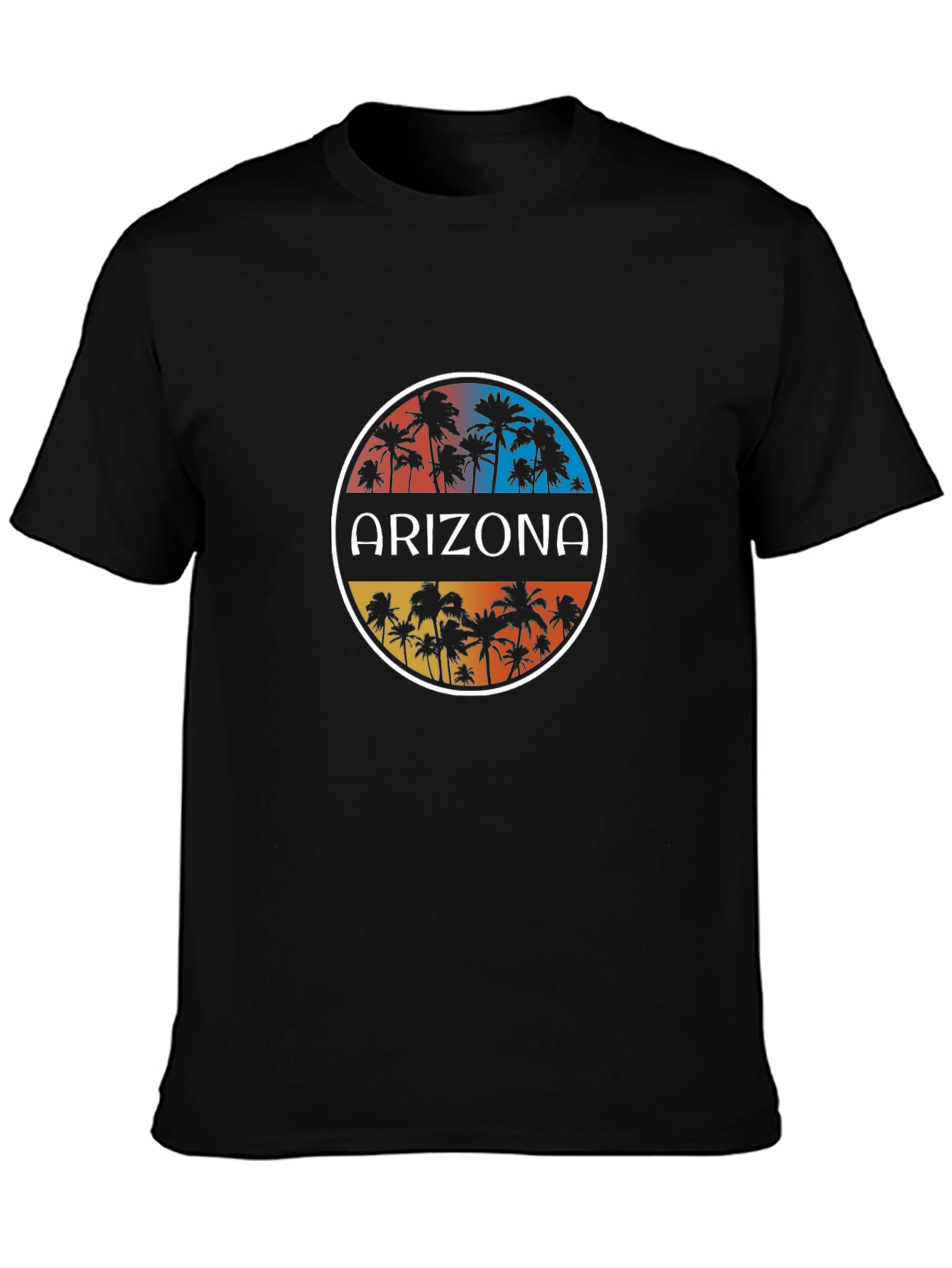 Arizona Palm Tree Graphic T-Shirt - Black