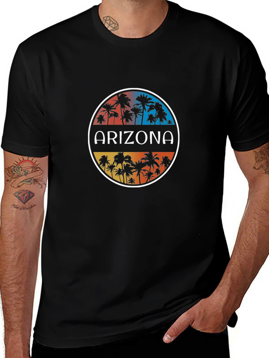 Arizona Palm Tree Graphic T-Shirt - Black