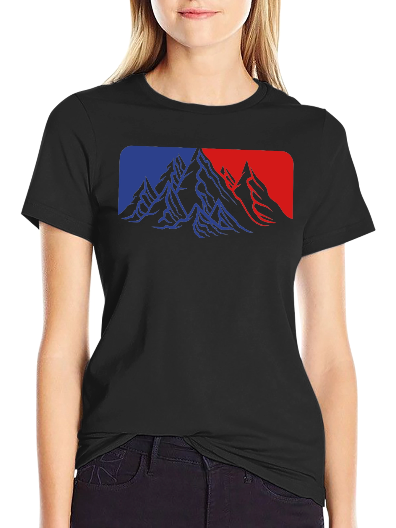 Mountain Peaks Graphic Tee - Black Casual Shirt