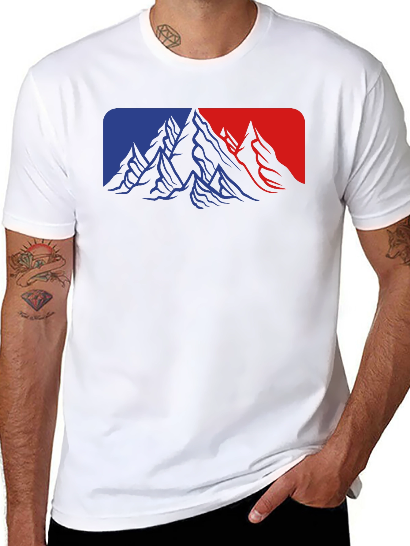 Mountain Peaks Graphic Tee - Black Casual Shirt