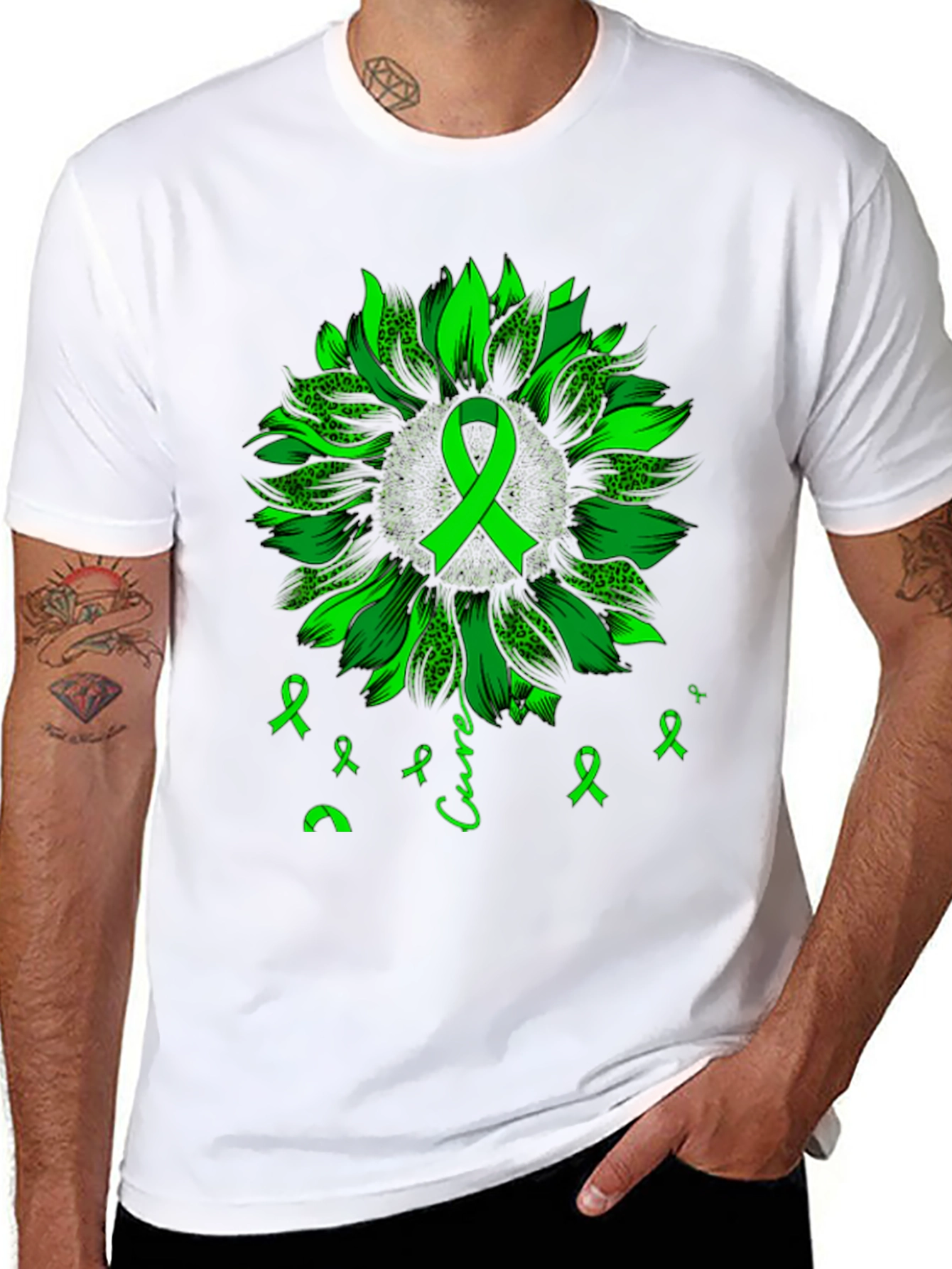 Green Ribbon Sunflower Awareness T-Shirt