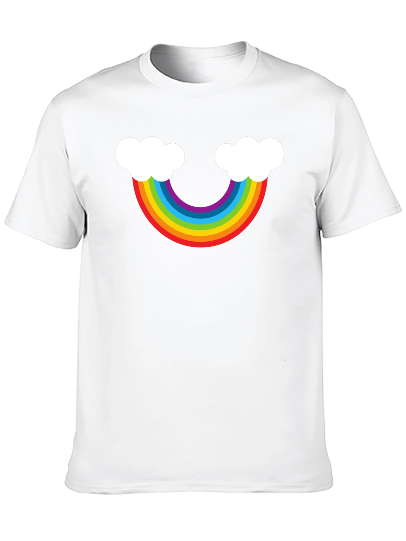Rainbow Cloud Graphic Tee - Black Casual Shirt
