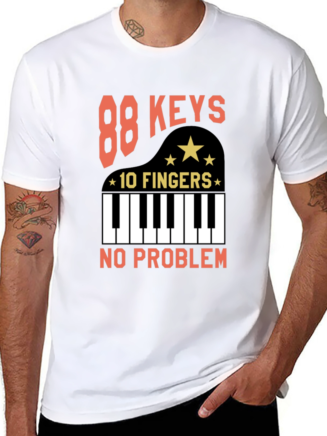 88 Keys 10 Fingers T-Shirt - Piano Player Tee