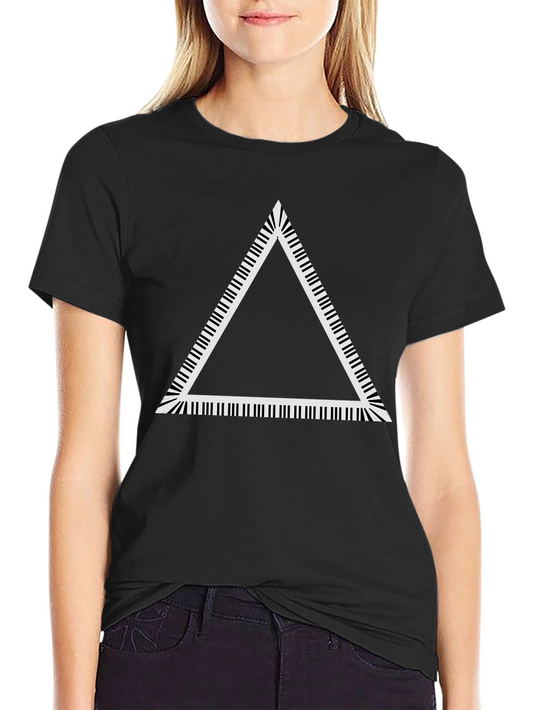 Piano Key Triangle Graphic Tee - Black