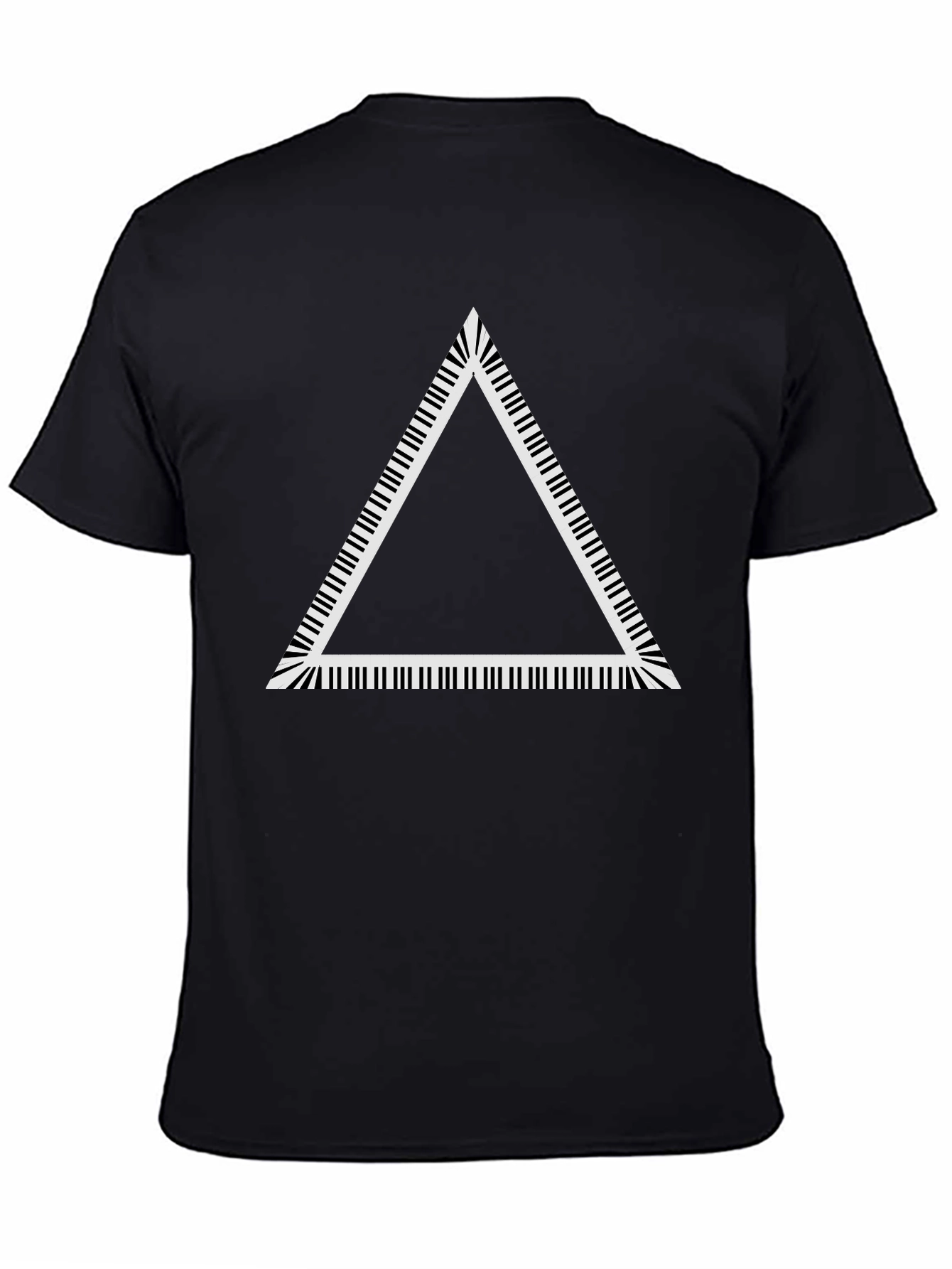 Piano Key Triangle Graphic Tee - Black