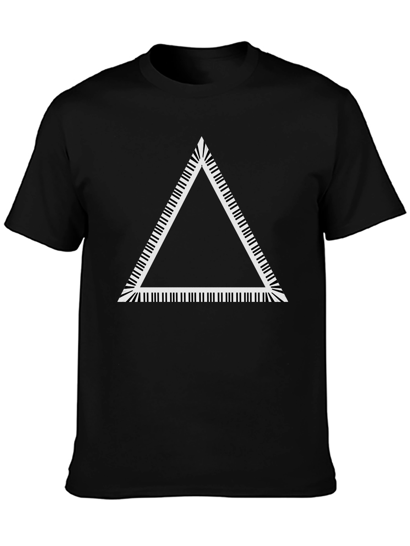 Piano Key Triangle Graphic Tee - Black