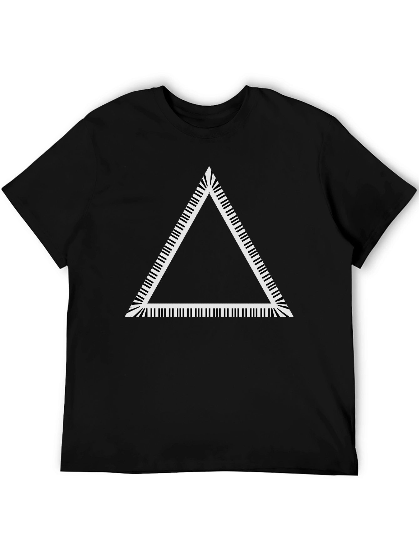 Piano Key Triangle Graphic Tee - Black