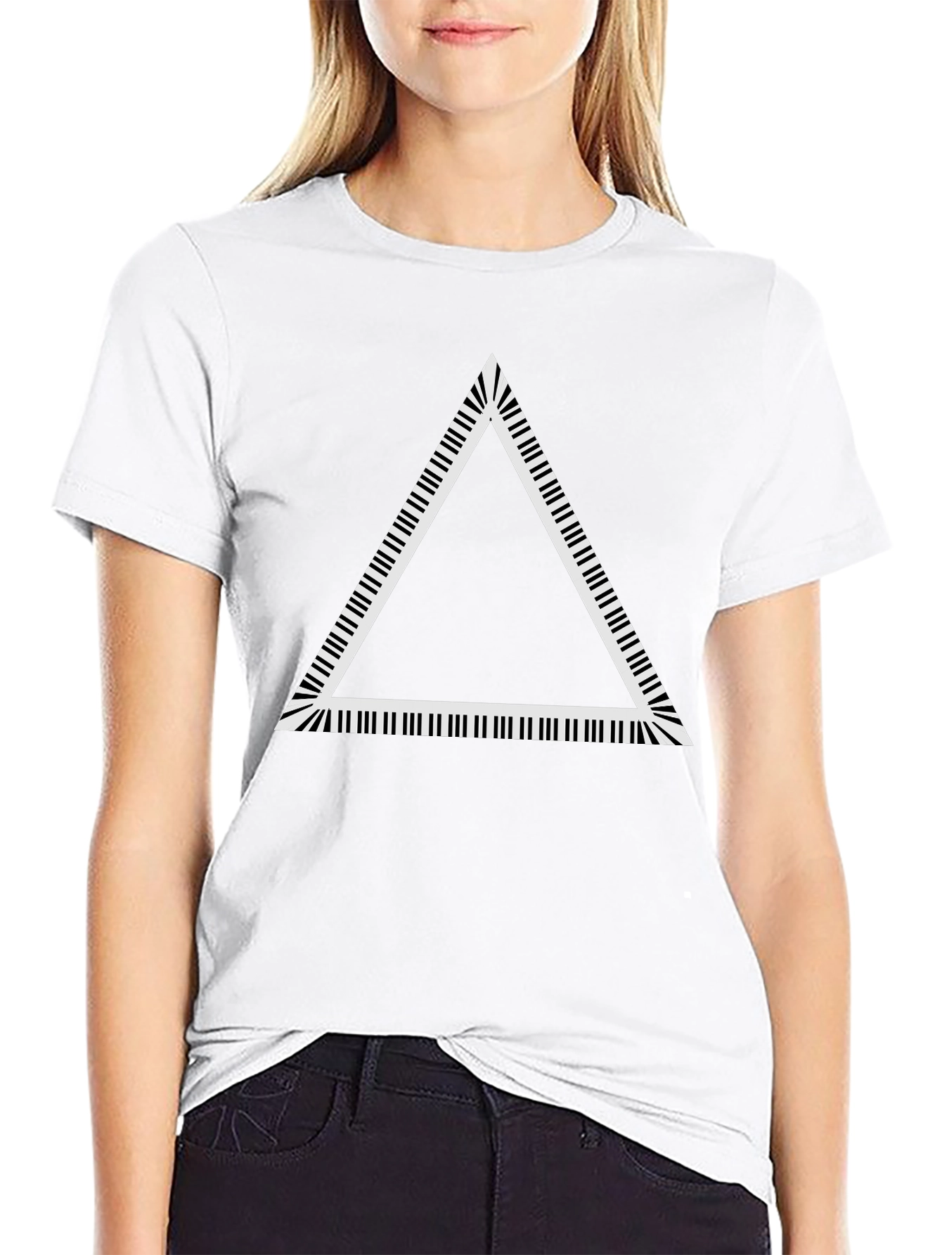 Piano Key Triangle Graphic Tee - Black