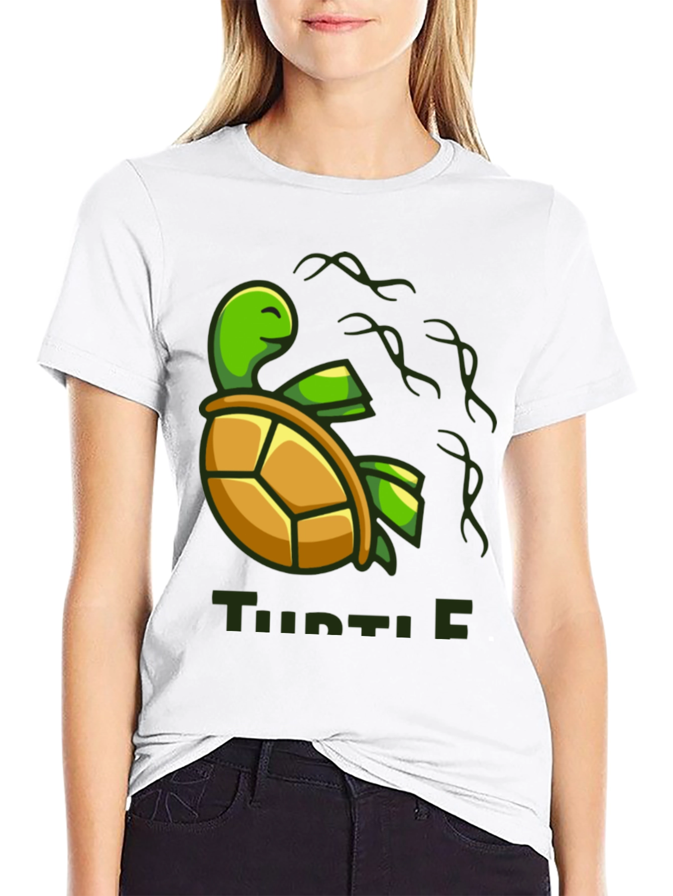 Turtle Graphic Print Mens Black T-Shirt