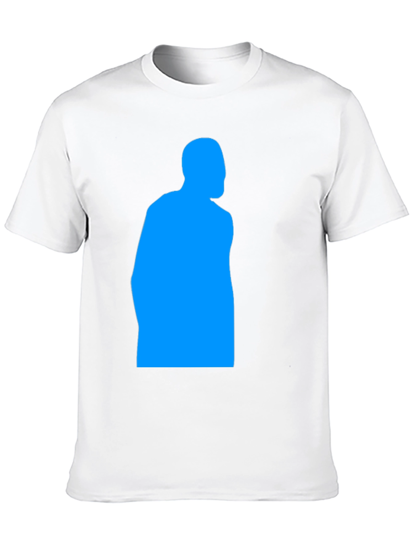 Mens Black T-Shirt - Blue Silhouette Design