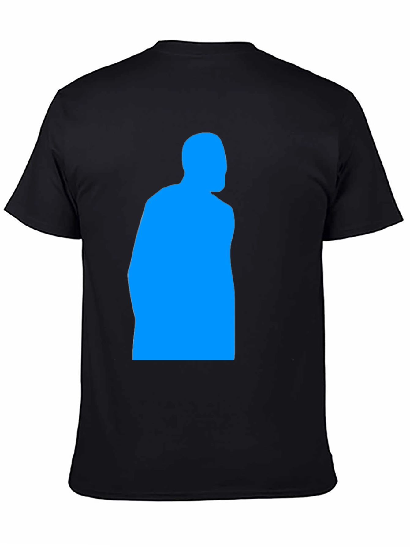 Mens Black T-Shirt - Blue Silhouette Design