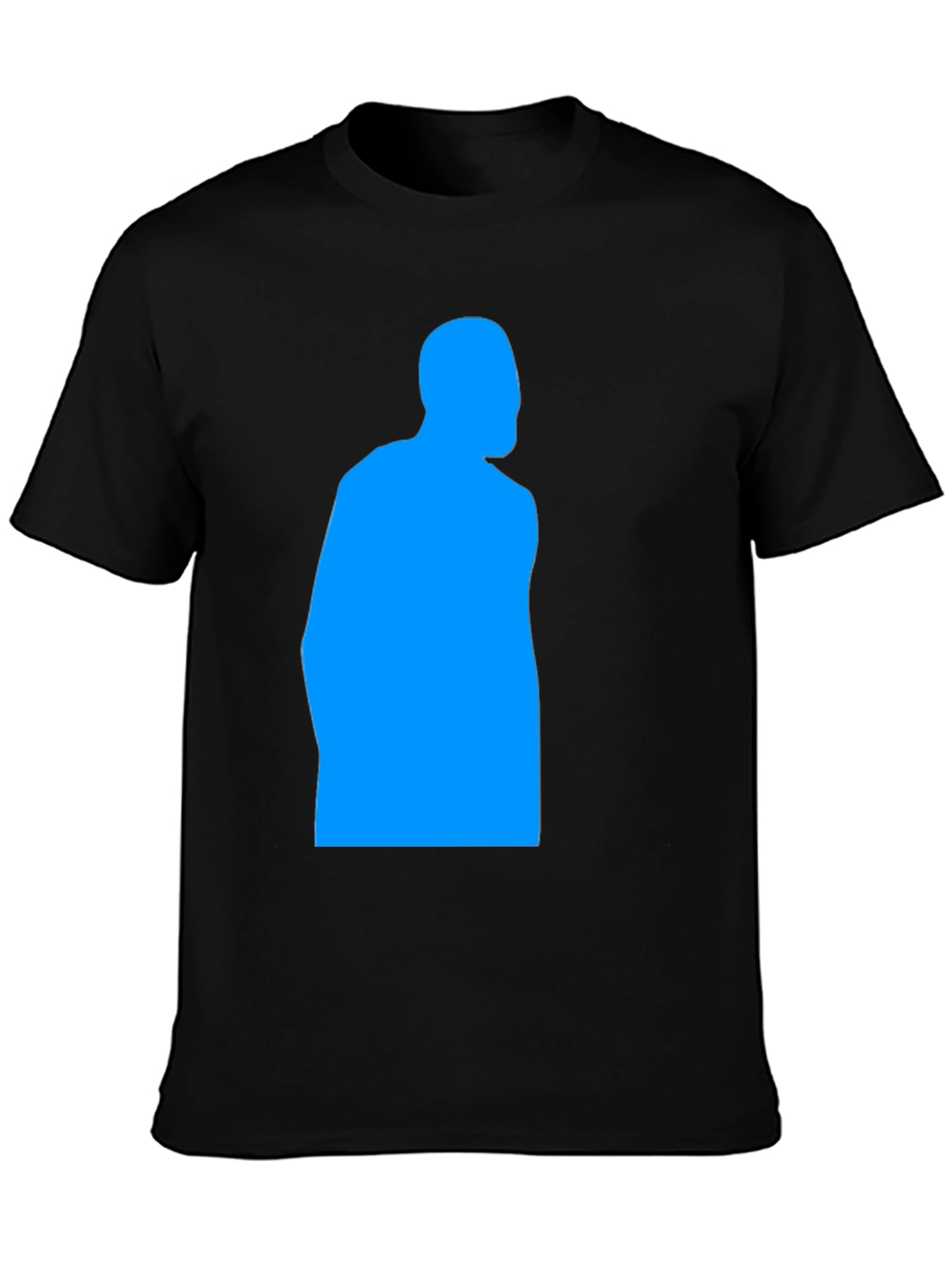 Mens Black T-Shirt - Blue Silhouette Design